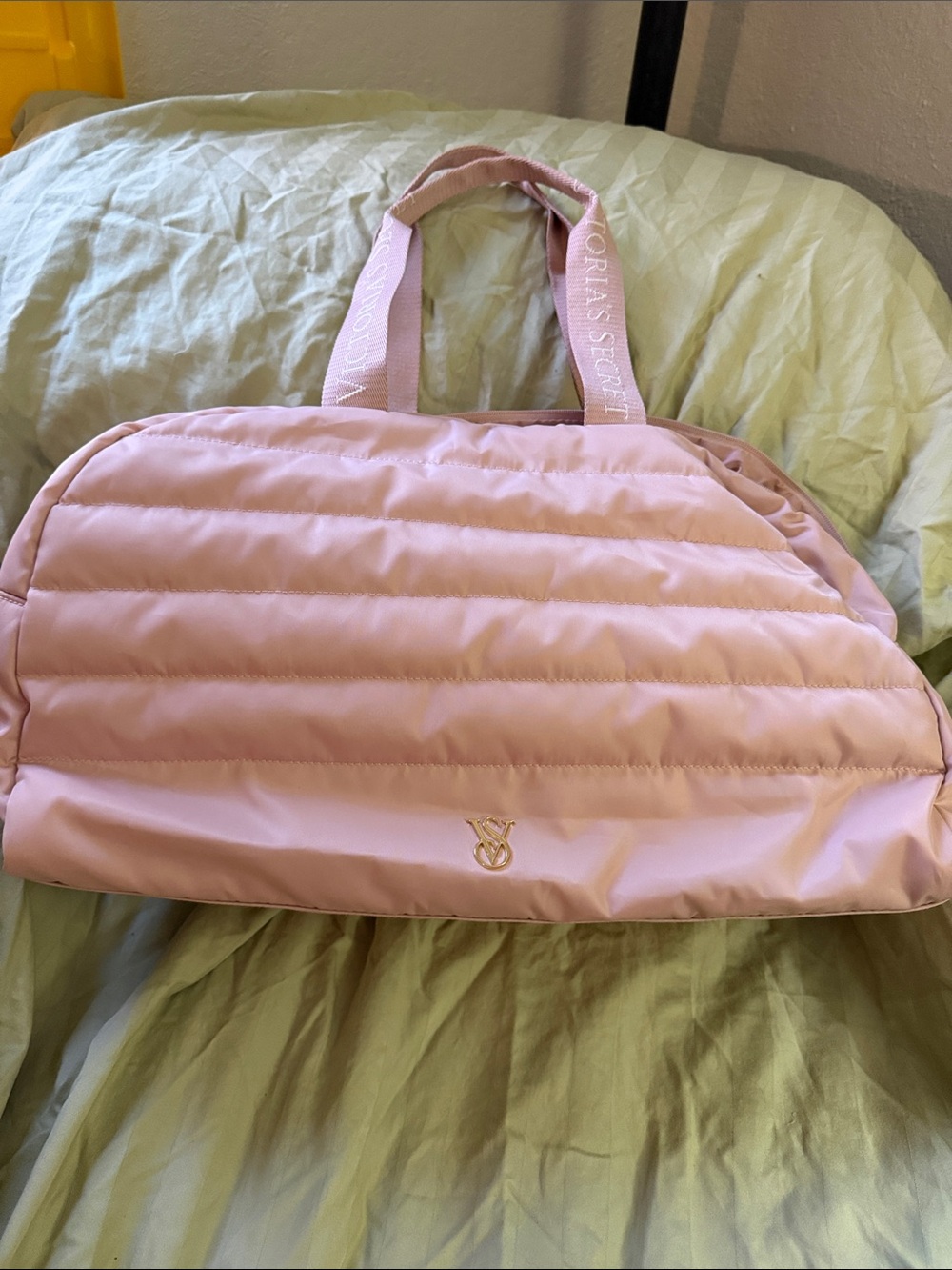 Victoria's Secret Light Pink Quilted Travel Tote